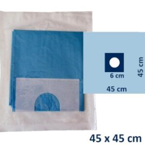 Serweta sterylna ALPHAtex 45 *45cm z centralnym przylepnym otworem 6cm 1szt